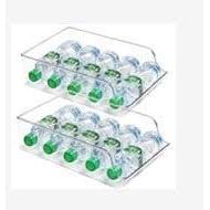 imageVtopmart 2 Pack Plastic Fridge Water Bottle Storage Organizer Bins Drink and Soda Can Holder for Refrigerator and Freezer BPA Free Clear