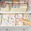 imageVtopmart 12 Pack Baby Clothes Organizer Dresser Drawer Organizer for Baby Clothing Foldable Fabric Closet Drawer Storage Bins Dresser Dividers for Bra Socks Ties ScarfBeige