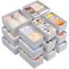 imageVtopmart 12 Pack Baby Clothes Organizer Dresser Drawer Organizer for Baby Clothing Foldable Fabric Closet Drawer Storage Bins Dresser Dividers for Bra Socks Ties ScarfGrey