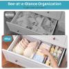 imageVtopmart 12 Pack Baby Clothes Organizer Dresser Drawer Organizer for Baby Clothing Foldable Fabric Closet Drawer Storage Bins Dresser Dividers for Bra Socks Ties ScarfGrey