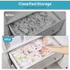 imageVtopmart 12 Pack Baby Clothes Organizer Dresser Drawer Organizer for Baby Clothing Foldable Fabric Closet Drawer Storage Bins Dresser Dividers for Bra Socks Ties ScarfWhite