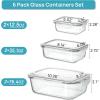 imageVtopmart 122oz50oz Large Glass Food Storage Containers with Airtight Lids Big Glass Containers for Roasting Chicken Baking Casseroles Food Storage Meal Prep Fruits Thanksgiving Meals BPAFree6