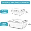 imageVtopmart 220oz  764oz Extra Large Glass Storage Containers Set Meal Prep Food Container Sets with Snap Airtight Lids for Roasting Turkey Rotisserie Chicken Baking Watermelon Storage BPA Free2pack 220764oz