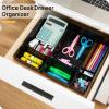 imageVtopmart 25 PCS Plastic Drawer Organizers Set 4Size Versatile Bathroom and Vanity Drawer Organizer Trays Storage Bins for Makeup Bedroom Kitchen Gadgets Utensils and OfficeBlack