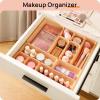 imageVtopmart 25 PCS Plastic Drawer Organizers Set 4Size Versatile Bathroom and Vanity Drawer Organizer Trays Storage Bins for Makeup Bedroom Kitchen Gadgets Utensils and OfficeOrange