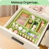 imageVtopmart 25 PCS Plastic Drawer Organizers Set 4Size Versatile Bathroom and Vanity Drawer Organizer Trays Storage Bins for Makeup Bedroom Kitchen Gadgets Utensils and OfficeLight Green