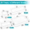 imageVtopmart 25 PCS Plastic Drawer Organizers Set 4Size Versatile Bathroom and Vanity Drawer Organizer Trays Storage Bins for Makeup Bedroom Kitchen Gadgets Utensils and OfficeClear