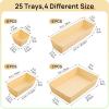 imageVtopmart 25 PCS Plastic Drawer Organizers Set 4Size Versatile Bathroom and Vanity Drawer Organizer Trays Storage Bins for Makeup Bedroom Kitchen Gadgets Utensils and OfficeBeige
