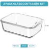 imageVtopmart 2Pack 2260ml 764oz Large Glass Storage Containers with Lids Meal Prep Food Container Set with Snap Airtight Lid for Baking Microwave Oven Leak Proof for Freezer Dishwasher GreyGreen