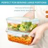 imageVtopmart 2Pack 2260ml 764oz Large Glass Storage Containers with Lids Meal Prep Food Container Set with Snap Airtight Lid for Baking Microwave Oven Leak Proof for Freezer Dishwasher GreyGreen