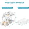 imageVtopmart 4 Pack Bathroom Organizer 2 Tier Clear Under Sink Organizers Vanity Countertop Storage ContainerCabinet Drawers Bins PullOut Organization with Track for Pantry KitchenWhite