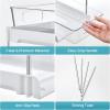 imageVtopmart 4 Pack Bathroom Organizer 2 Tier Clear Under Sink Organizers Vanity Countertop Storage ContainerCabinet Drawers Bins PullOut Organization with Track for Pantry KitchenWhite