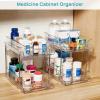 imageVtopmart 4 Pack Bathroom Organizer 2 Tier Clear Under Sink Organizers Vanity Countertop Storage ContainerCabinet Drawers Bins PullOut Organization with Track for Pantry KitchenClear