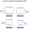 imageVtopmart 4 Pack Glass Bowls with Lids 1 2 4 7 Cup Food Storage Containers Meal Prep and Leftovers Keeper Lunch Container Microwave Dishwasher ampamp Freezer Safe