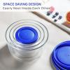 imageVtopmart 4 Pack Glass Bowls with Lids 1 2 4 7 Cup Food Storage Containers Meal Prep and Leftovers Keeper Lunch Container Microwave Dishwasher ampamp Freezer Safe