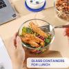 imageVtopmart 4 Pack Glass Bowls with Lids 1 2 4 7 Cup Food Storage Containers Meal Prep and Leftovers Keeper Lunch Container Microwave Dishwasher ampamp Freezer Safe