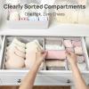 imageVtopmart 4 Pack Underwear Drawer Organizers Set 67824 Cells Clothes Drawer Dividers Dresser Organizers Bins for Socks Bras Scarves Ties NonWoven Fabric Storage Boxes for Closet Nursery4 Pack  67824 Cells
