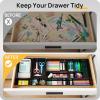 imageVtopmart 44 PCS Clear Plastic Drawer Organizers Set 4Size Versatile Bathroom and Vanity Organizer Trays NonSlip Storage Containers for Makeup Jewelries BedroomKitchen Utensils and OfficeBlack