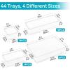 imageVtopmart 44 PCS Clear Plastic Drawer Organizers Set 4Size Versatile Bathroom and Vanity Organizer Trays NonSlip Storage Containers for Makeup Jewelries BedroomKitchen Utensils and OfficeClear
