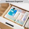imageVtopmart 44 PCS Clear Plastic Drawer Organizers Set 4Size Versatile Bathroom and Vanity Organizer Trays NonSlip Storage Containers for Makeup Jewelries BedroomKitchen Utensils and OfficeWhite