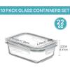 imageVtopmart 5Pack 22oz Glass Storage Containers with Lids Glass Meal Prep Food Container Sets with Snap Airtight Lids for Microwave Oven Freezer and Dishwasher10pack 22oz