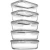 imageVtopmart 5Pack 22oz Glass Storage Containers with Lids Glass Meal Prep Food Container Sets with Snap Airtight Lids for Microwave Oven Freezer and Dishwasher5pack 35oz