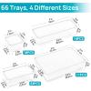 imageVtopmart 66 PCS Clear Plastic Drawer Organizer Bins 4Size Versatile Bathroom and Vanity Organizer Trays Acrylic Storage Containers for Makeup Jewelry Toiletry Kitchen Utensils and Office Supply66 PCS
