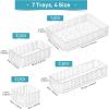 imageVtopmart 7 PCS Clear Drawer Organizers Bins 4Size Stackable Makeup and Vanity Drawer Organizer Trays Acrylic Bathroom Drawer Storage Containers for Cosmetic Office Supply Kitchen Utensils Gadgets