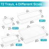 imageVtopmart 72 PCS Clear Plastic Drawer Organizers Set 4Size Versatile Bathroom and Vanity Organizer Trays NonSlip Storage Containers for Makeup Jewelries BedroomKitchen Utensils and OfficeClear