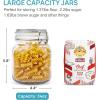 imageVtopmart 78oz Glass Food Storage Jars with Airtight Clamp Lids 3 Pack Large Kitchen Canisters for Flour Cereal Coffee Pasta and Canning Square Mason Jar with 8 Chalkboard Labels3pack34ozRound