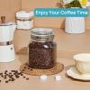 imageVtopmart 78oz Glass Food Storage Jars with Airtight Clamp Lids 3 Pack Large Kitchen Canisters for Flour Cereal Coffee Pasta and Canning Square Mason Jar with 8 Chalkboard Labels3pack34ozRound