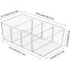 imageVtopmart 8 Pack Food Storage Organizer Bins Clear Plastic Bins for Pantry Kitchen Fridge Cabinet Organization and Storage 4 Compartment Holder for Packets Snacks Pouches Spice Packets6pack