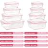 imageVtopmart 8 Pack Glass Food Storage Containers with Airtight Lids Glass Meal Prep Containers Lunch Containers for Microwave Oven Freezer and Dishwasher BPA FreePink