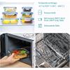 imageVtopmart 8 Pack Glass Food Storage Containers with Airtight Lids Glass Meal Prep Containers Lunch Containers for Microwave Oven Freezer and Dishwasher BPA FreeBlue