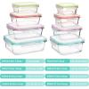 imageVtopmart 8 Pack Glass Food Storage Containers with Airtight Lids Glass Meal Prep Containers Lunch Containers for Microwave Oven Freezer and Dishwasher BPA FreeMulticolors