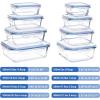 imageVtopmart 8 Pack Glass Food Storage Containers with Airtight Lids Glass Meal Prep Containers Lunch Containers for Microwave Oven Freezer and Dishwasher BPA FreeBlue