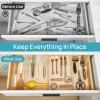 imageVtopmart 8 Pack Shallow Drawer Dividers 236quot High 1267quot2114quot Adjustable Expandable Kitchen Drawer Organizer Clear Plastic Organizer Separators for Flatware Utensil Cutlery Underwear Clothes8