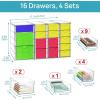 imageVtopmart Acrylic Organizer with 16 Drawers 4 SetClear Storage Drawers for Office SuppliesDesk Organization and Storage for MakeupJewelryArt Crafts