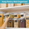 imageVtopmart Airtight Food Storage Containers Set with Lids 15pcs BPA Free Plastic Dry Food Canisters for Kitchen Pantry Organization and Storage Dishwasher safeInclude 24 Labels BlackBlack
