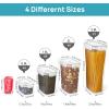 imageVtopmart Airtight Food Storage Containers Set with Lids 15pcs BPA Free Plastic Dry Food Canisters for Kitchen Pantry Organization and Storage Dishwasher safeInclude 24 Labels BlackGrey
