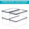 imageVtopmart Airtight Food Storage Containers with Lids 4PCS Set 32L Plastic Spaghetti Canisters for Pasta organizer BPA Free Air Tight Kitchen Pantry Organization