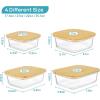 imageVtopmart Glass Food Storage Containers with Bamboo Lids 4 Pack Meal Prep Glass Containers Safe for Microwave Oven Freezer and Dishwasher BPA Free
