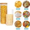 imageVtopmart Glass Food Storage Jars 7 Pack Kitchen Containers with Airtight Bamboo Wooden Lids for Pasta Cookies Nuts Coffee Beans Cereal Canisters Set for Flour Pantry Organization BPA Free3pack 70oz