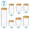 imageVtopmart Glass Food Storage Jars 7 Pack Kitchen Containers with Airtight Bamboo Wooden Lids for Pasta Cookies Nuts Coffee Beans Cereal Canisters Set for Flour Pantry Organization BPA Free7pack multisize