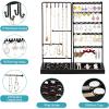 imageVtopmart Jewelry Holder Organizer Stand Tree for Earring Necklace Ring Bracelets Display and Storage with 90 Holes 12 Hooks All Black