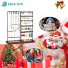 imageVtopmart Jewelry Holder Organizer Stand Tree for Earring Necklace Ring Bracelets Display and Storage with 90 Holes 12 Hooks Black Walnut