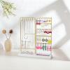 imageVtopmart Jewelry Holder Organizer Stand Tree for Earring Necklace Ring Bracelets Display and Storage with 90 Holes 12 Hooks GoldWhite