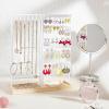 imageVtopmart Jewelry Holder Organizer Stand Tree for Earring Necklace Ring Bracelets Display and Storage with 90 Holes 12 HooksWhiteWood