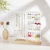 imageVtopmart Jewelry Holder Organizer Stand Tree for Earring Necklace Ring Bracelets Display and Storage with 90 Holes 12 HooksWhiteWood