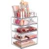 imageVtopmart 1 Tier Clear Makeup Organizer Cosmetic Storage for Dresser Countertop and Bathroom Vanity Beauty Holder for Lipstick Brush Skincare5 Tier 2 Sizes Drawer